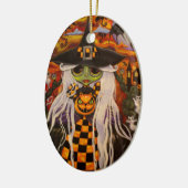 Checkerboard Witch Halloween Ornament (Links)