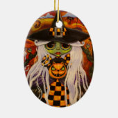 Checkerboard Witch Halloween Ornament (Achterkant)