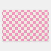 Checkerboard Yellow Pink Green Preppy Retro Fun Inpakpapier Vel (Voorkant 2)