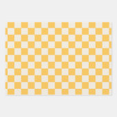 Checkerboard Yellow Pink Green Preppy Retro Fun Inpakpapier Vel (Voorkant)