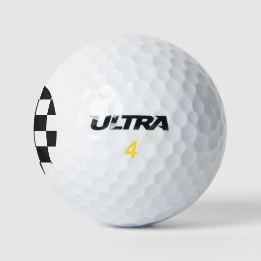 Checkerboard Zwart-Wit Aangepast Initiaal Golfballen (Logo)