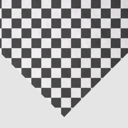 Checkerboard Zwart Wit Multi gebruik Fun Tissuepapier (Detail)
