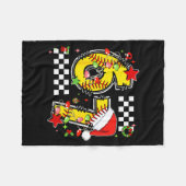 Checkered 67 Softball Santa Hat Christmas Six Seve Fleece Deken (Voorkant (Horizontaal))