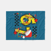 Checkered 67 Softball Santa Hat Christmas Six Seve Fleece Deken (Voorkant (Horizontaal))