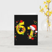 Checkered 67 Softball Santa Hat Christmas Six Seve Kaart (Gele Bloem)