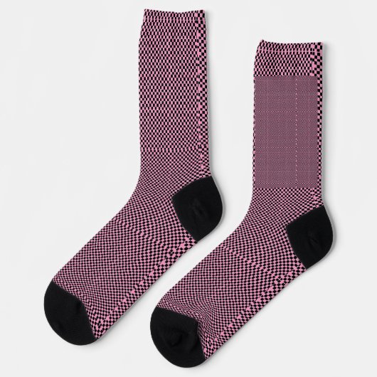 Checkered black and pink socks sokken (Links)