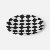 Checkered Black and White Pattern Birthday Party Papieren Bordje (Gekanteld)