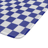 Checkered Blue and White Snijplank (Hoek)