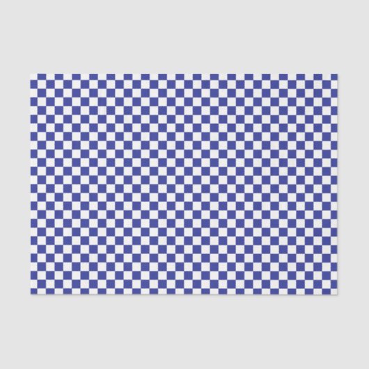Checkered Blue and White Tissue Paper Tissuepapier (Voorkant)