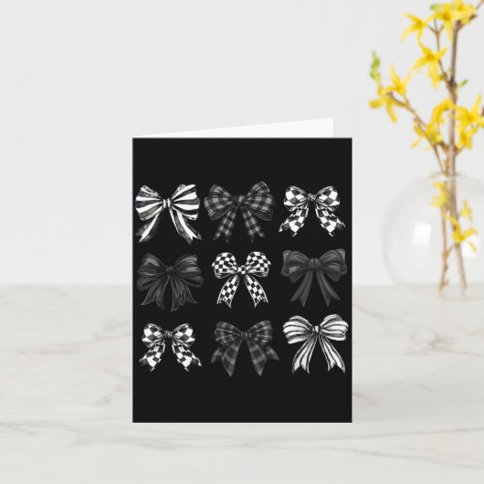 Checkered Bow Coquette Funny Gift Tee Women, Men  Kaart (Gele Bloem)