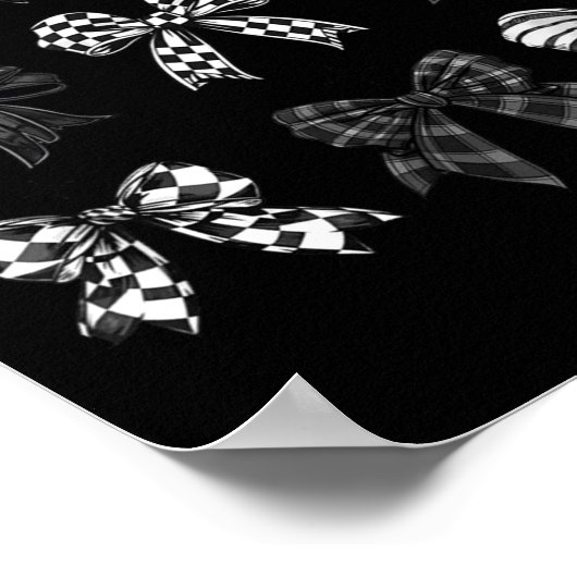 Checkered Bow Coquette Funny Gift Tee Women, Men  Poster (Hoek)