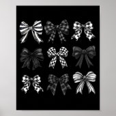 Checkered Bow Coquette Funny Gift Tee Women, Men  Poster (Voorkant)