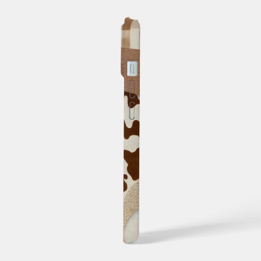 Checkered Brown Wavy Mocha Aesthetic Cow Print Cut iPhone 15 Case (Linkerkant)