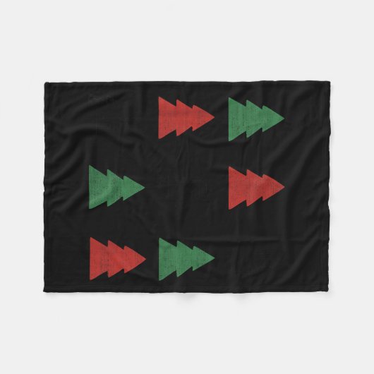 Checkered Christmas Tree Graphic Crewneck Swea Fun Fleece Deken (Voorkant (Horizontaal))