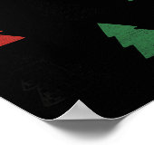 Checkered Christmas Tree Graphic Crewneck Swea Fun Poster (Hoek)