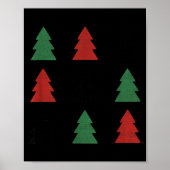 Checkered Christmas Tree Graphic Crewneck Swea Fun Poster (Voorkant)
