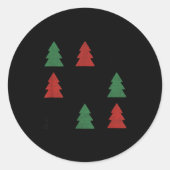 Checkered Christmas Tree Graphic Crewneck Swea Fun Ronde Sticker (Voorkant)