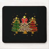 Checkered Christmas Trees Red Green Plaid Leopard Muismat (Voorkant)