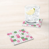 Checkered Coaster Kartonnen Onderzetters (Insitu)