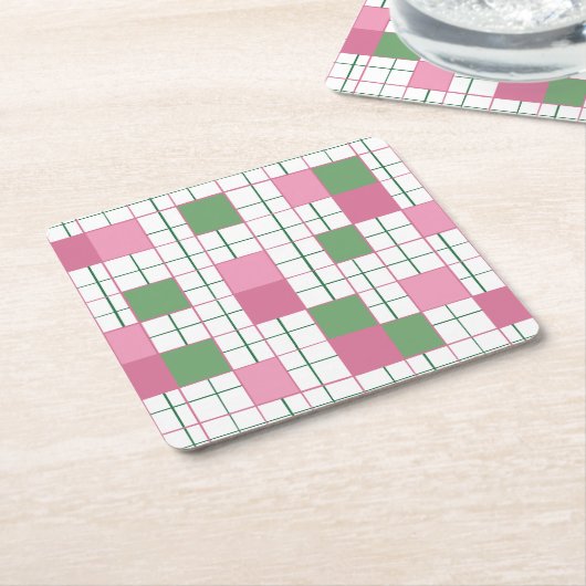 Checkered Coaster Kartonnen Onderzetters (Schuin)