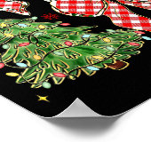 Checkered Coquette Bow Santa Claus Christmas Holid Poster (Hoek)