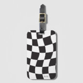 Checkered Custom Name Bagagelabel (Voorkant (verticaal))