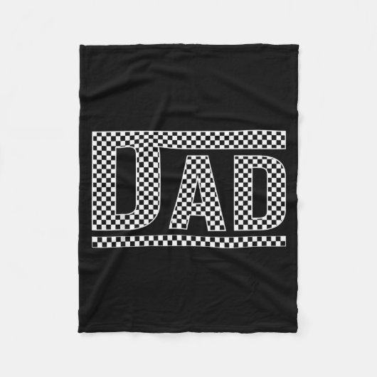 Checkered Dad Black White Funny Dad Father's Day M Fleece Deken (Voorkant)