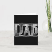 Checkered Dad Black White Funny Dad Father's Day M Kaart (Voorkant)