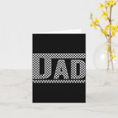 Checkered Dad Black White Funny Dad Father's Day M Kaart (Gele Bloem)