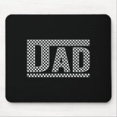Checkered Dad Black White Funny Dad Father's Day M Muismat (Voorkant)