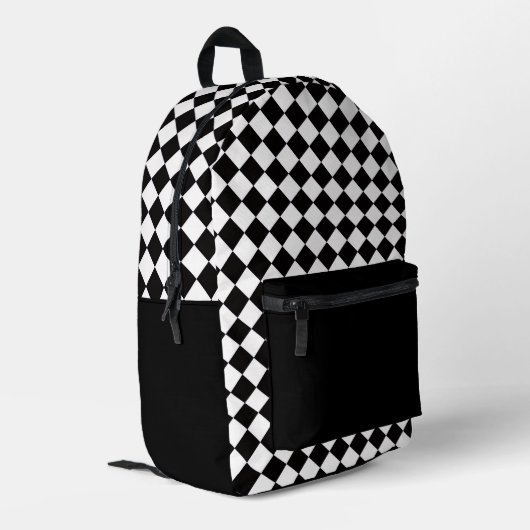 Checkered Design Backpack Bedrukte Rugzak (Achterkant Hoek Links)