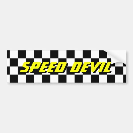 Checkered flag bumper sticker for auto racing fan (Voorkant)