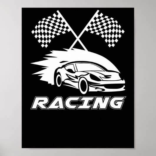 CHECKERED FLAG CAR RACING POSTER (Voorkant)