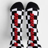 Checkered flag car racing sport personalized sokken (Top)