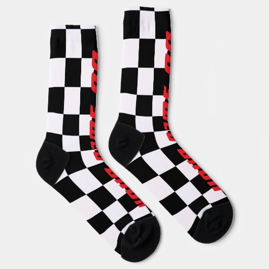 Checkered flag car racing sport personalized sokken (Rechts)