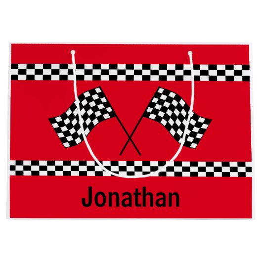 Checkered Flag Design Gift Bag Groot Cadeauzakje (Voorkant)