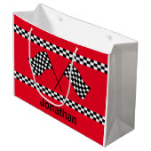 Checkered Flag Design Gift Bag Groot Cadeauzakje (Voorkant Gekanteld)