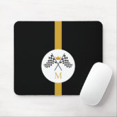 Checkered Flags Initial Monogram Mouse Pad Muismat (Met muis)