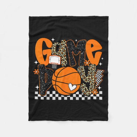 Checkered Game Day Basketball Srts Lover Men Women Fleece Deken (Voorkant)