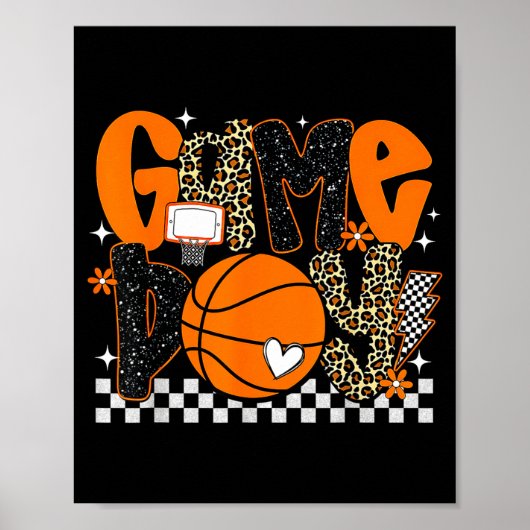 Checkered Game Day Basketball Srts Lover Men Women Poster (Voorkant)