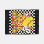 Checkered Game Day Cute Coquette Bow Softll Women  Fleece Deken (Voorkant (Horizontaal))