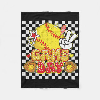 Checkered Game Day Cute Coquette Bow Softll Women  Fleece Deken