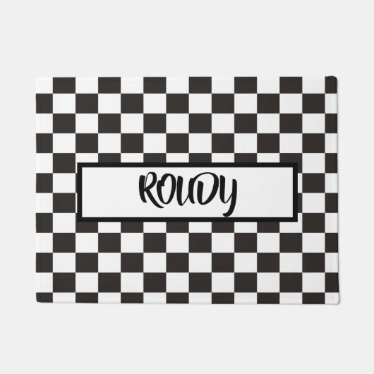 CHECKERED GARAGE DEURMAT (Voorkant)