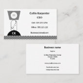 Checkered & Geometric Black White Shapes Visitekaartje