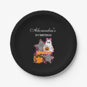 Checkered Ghost Halloween 1st Birthday Papieren Bordje (Voorkant)