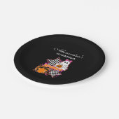 Checkered Ghost Halloween 1st Birthday Papieren Bordje (Gekanteld)