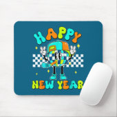 Checkered Happy New Year 2026 Disco Ball New Year  Muismat (Met muis)