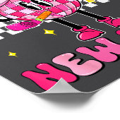 Checkered Happy New Year 2026 Disco Ball New Year Poster (Hoek)