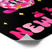 Checkered Happy New Year 2026 Disco Ball New Year  Poster (Hoek)