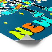 Checkered Happy New Year 2026 Disco Ball New Year  Poster (Hoek)